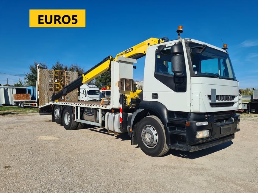 IVECO STRALIS 260S33 CARRELLONE + GRU PALFINGER 15500 – COD. 2412